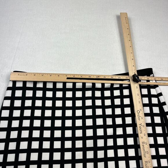 Calvin Klein XL Black White Checkered Pencil Skirt Work Office Zip Knee Length - Picture 6 of 11